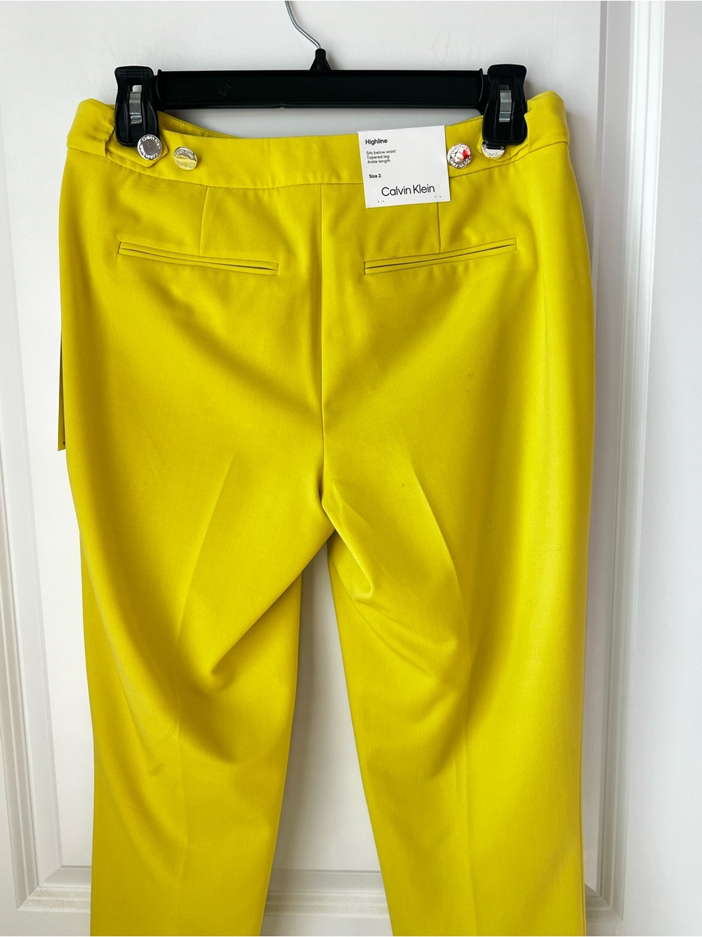 Calvin Klein Bright Yellow Slim Ponte Ankle Pants - Picture 6 of 16